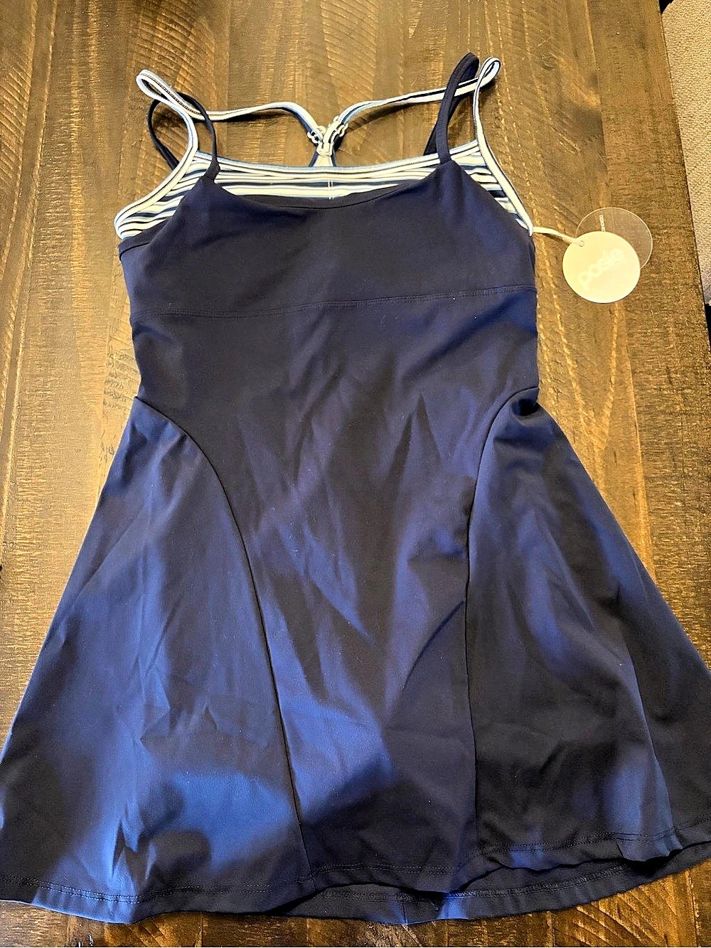 Posie Active Striped Athletic Dress in Blue & White Size XS NWT